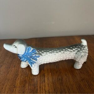 VINTAGE porcelain Dachshund Long Figurine Art Pottery Doxie Wiener Dog. JAPAN